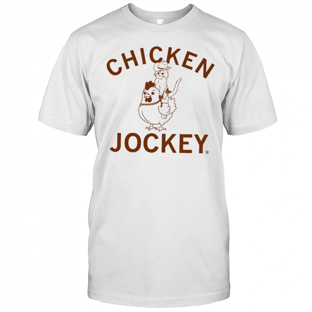 Chicken jockey cat riding chicken shirt