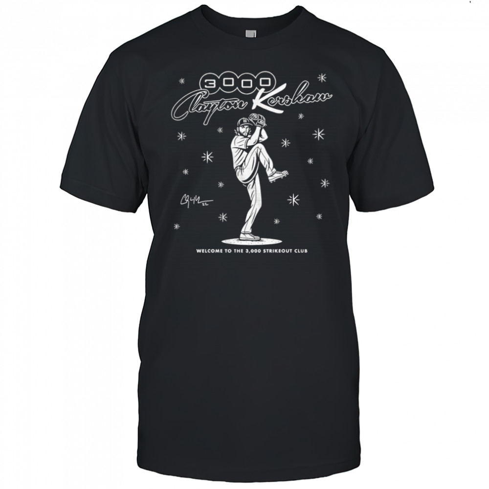 Clayton Kershaw 3,000 K’s shirt