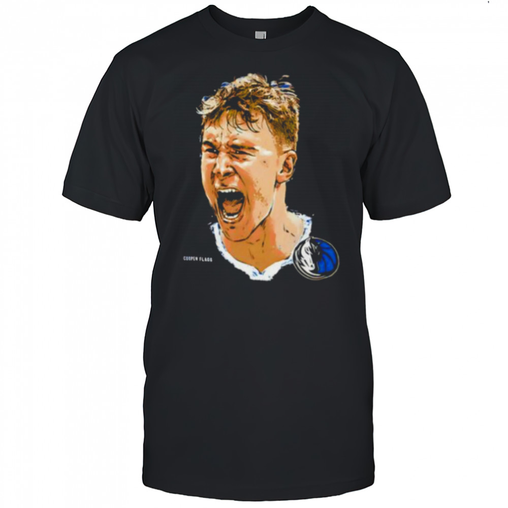 Cooper Flagg scream Dallas Mavericks NBA Star portrait shirt