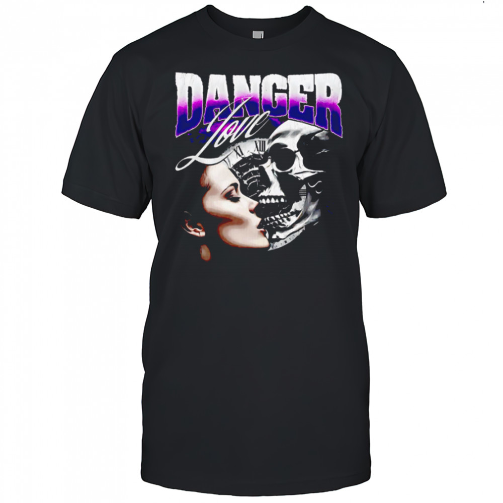 Danger Love Skull Kiss Girl retro shirt
