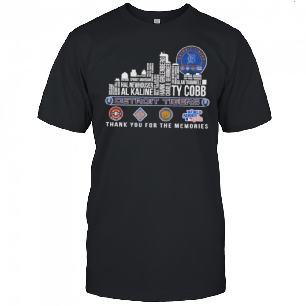Detroit Tigers 2025 thank you for the memories players names city skyline Shirt