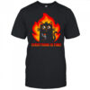 Everything is fine black cat shirt