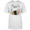 Floral Ghost Black Cat Halloween Costume Shirt