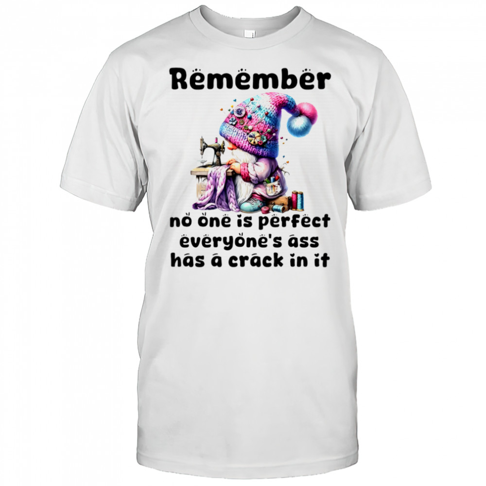 Gnome remember no one is perfect everyone’s ass has a crack in it shirt