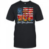 God Bless America Flag Cross Flowers Patriotic 4th Of July shirt
