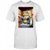 Green Gecko reads Morning Newspaper Rustic Wood Bathroom shirt