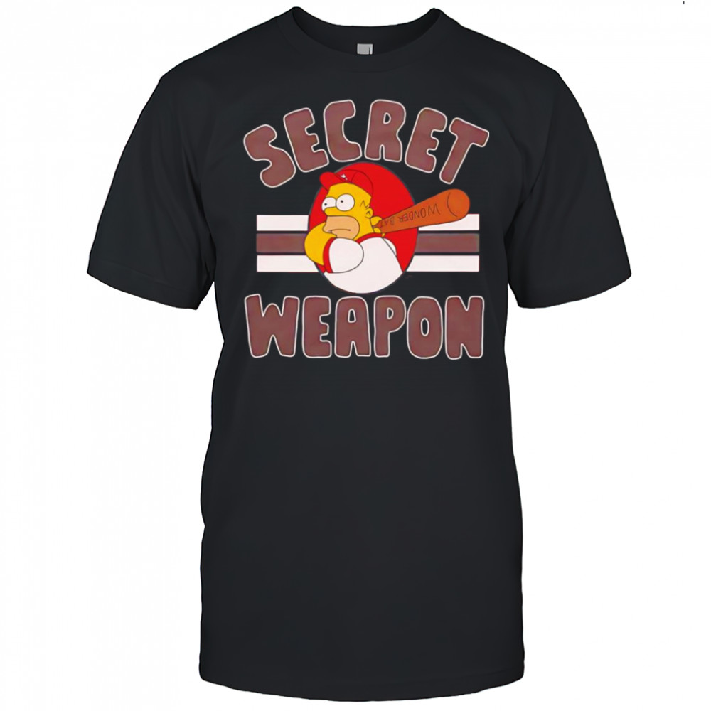 Homer Secret Weapon baseball cartoon shirt