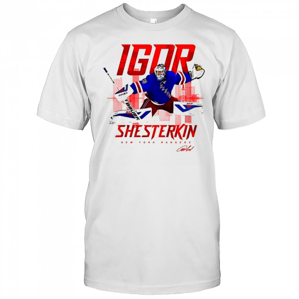 Igor Shesterkin New York Rangers skyline signature shirt