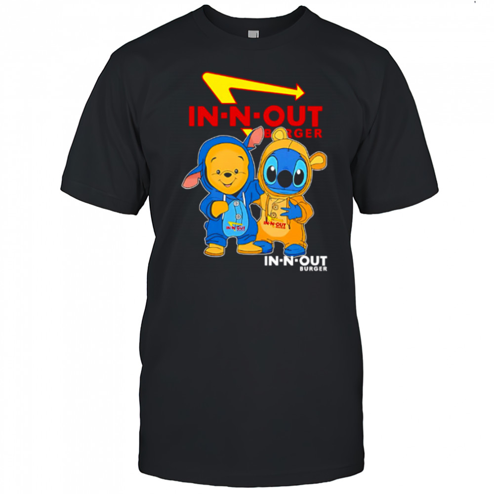 Innout burger pooh and stitch friends shirt