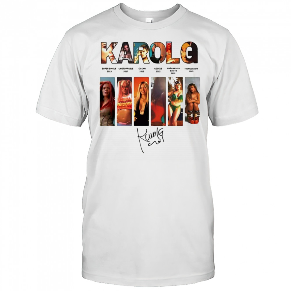 Karol G singer album signature shirt