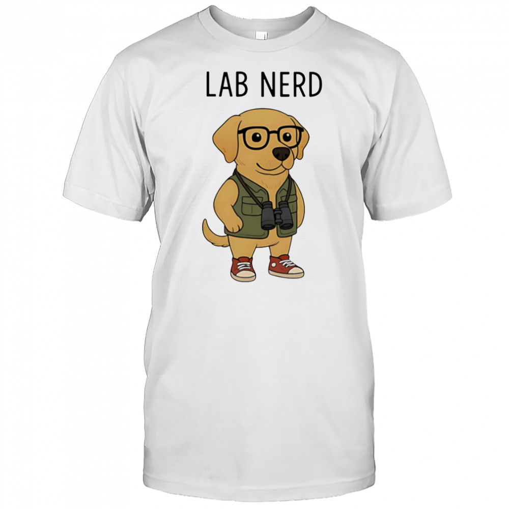 Lab Nerd dog cute cartoon shirt