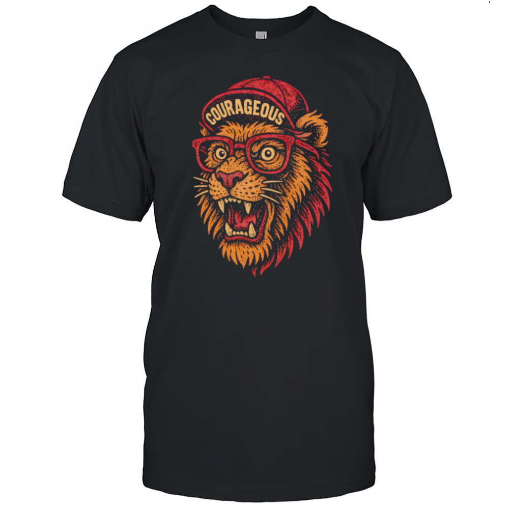 Lion Big Head Hat Courageous shirt