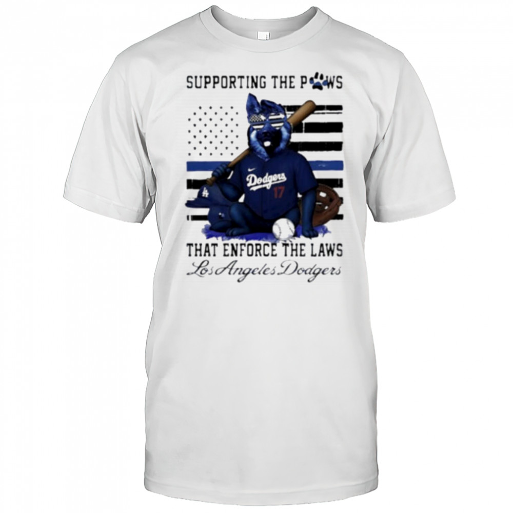 Los Angeles Dodgers Shohei Ohtani supporting the paws that enforce the laws shirt