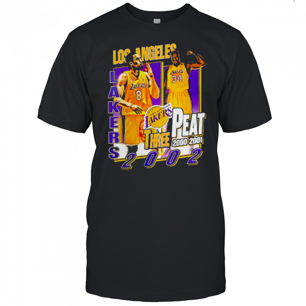 Los Angeles Lakers three Peat 2000-200-2002 Kobe and Shaq shirt