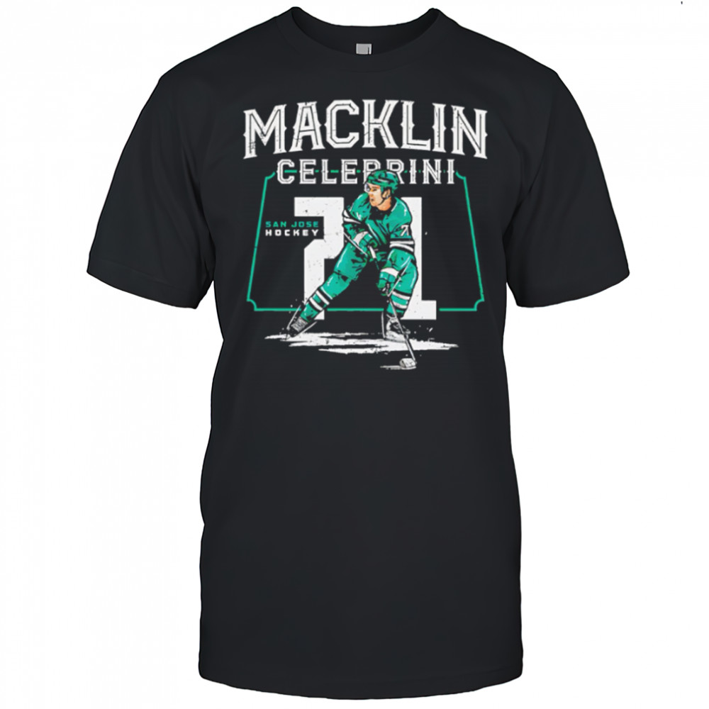 Macklin Celebrini 71 San Jose Player Name signature hockey shirt