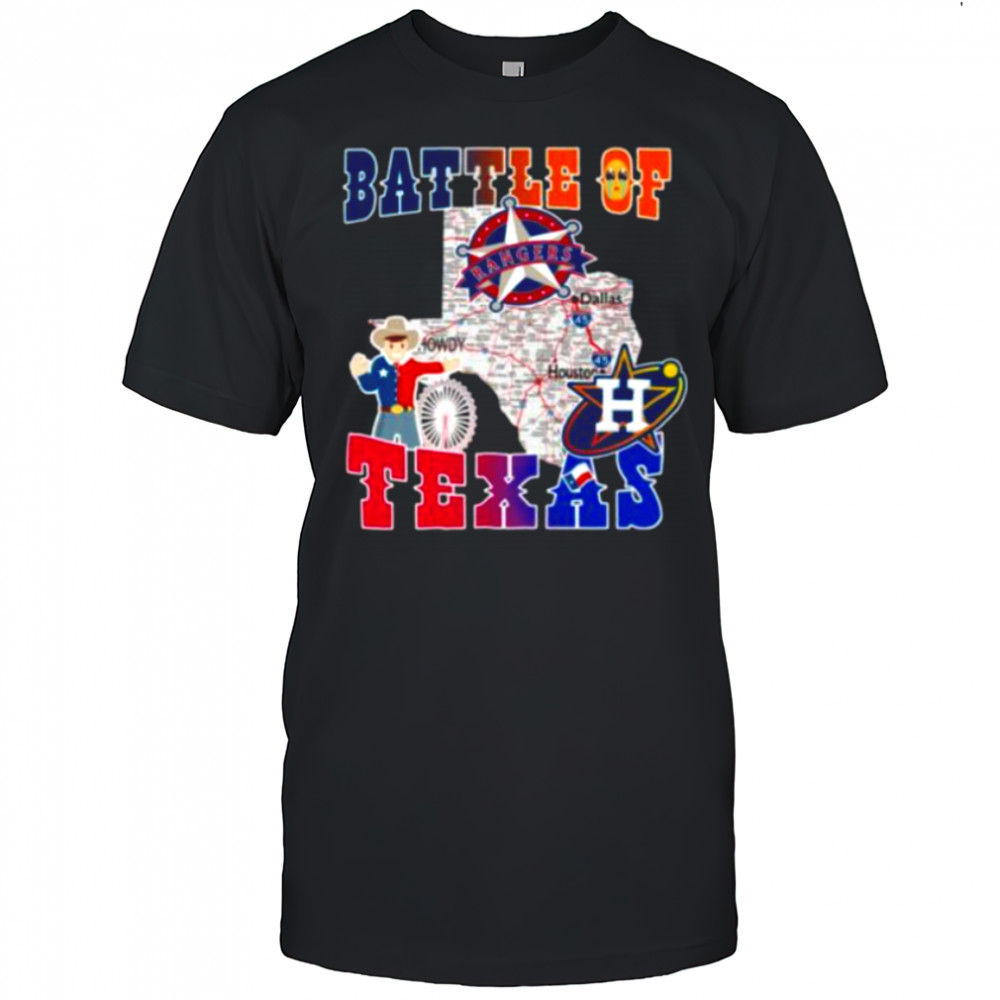 Map Houston Astros Vs Texas Rangers Battle Of Texas Shirt