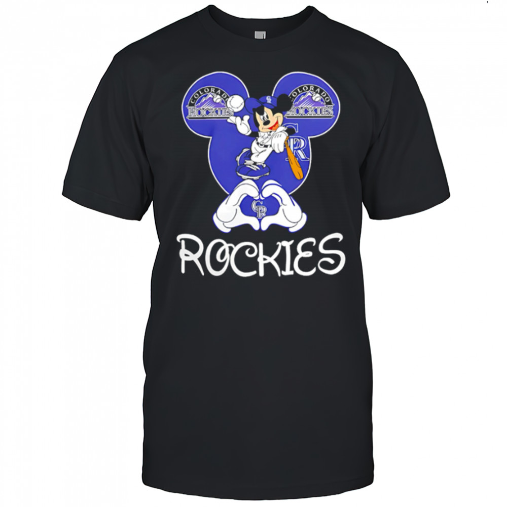 Mickey Colorado Rockies Baseball Logo Heart shirt