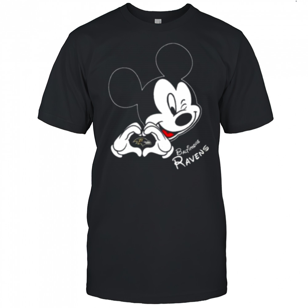 Mickey Mouse Love for Baltimore Ravens Shirt