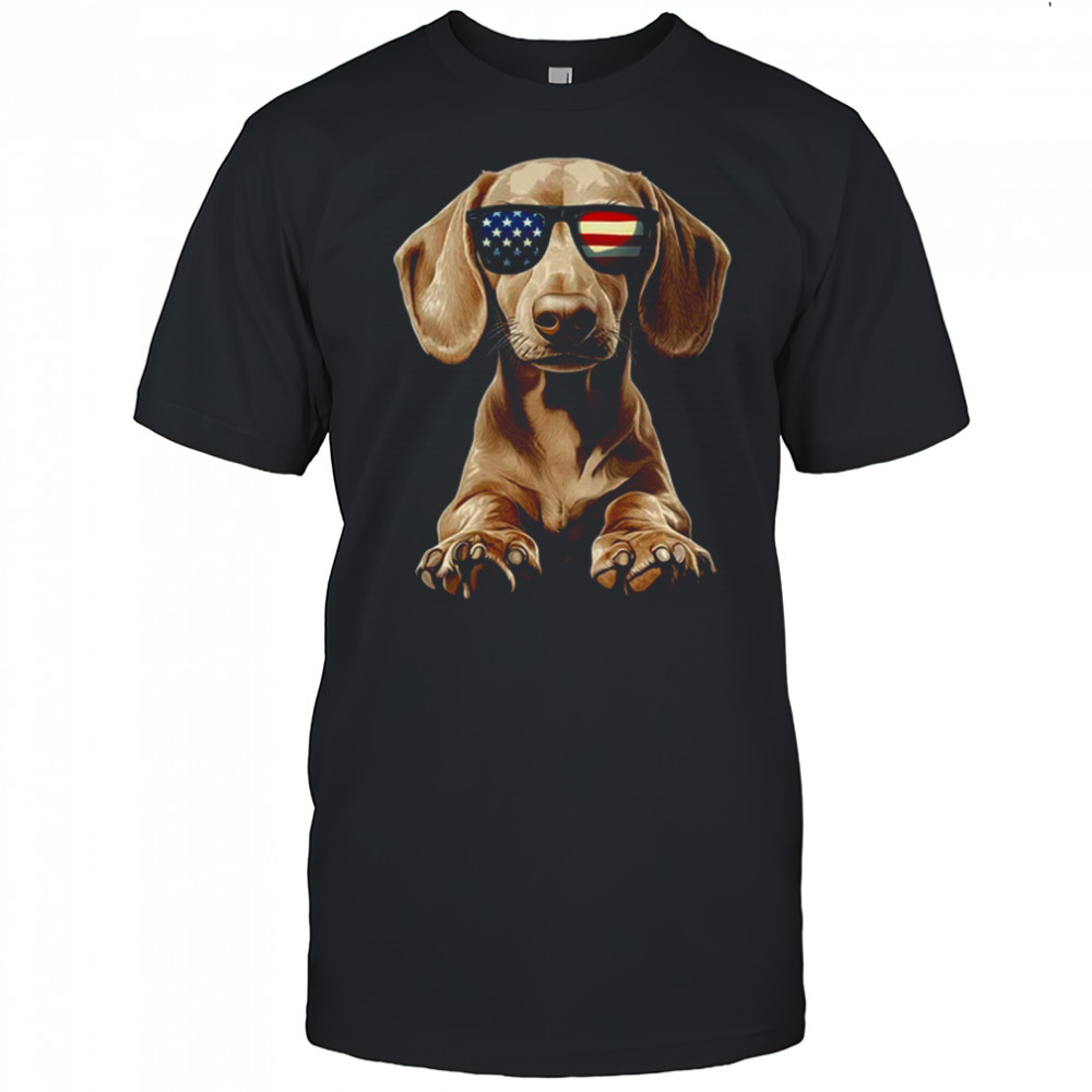 Patriotic Dachshund Dog USA Flag 4th Of July shirt