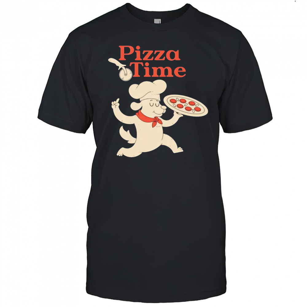 Pizza Time dog chef bringing the pizza shirt