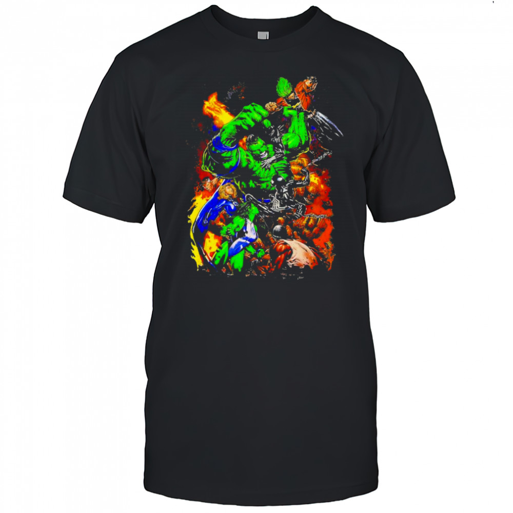 Planet Hulk vs F4 graphic shirt