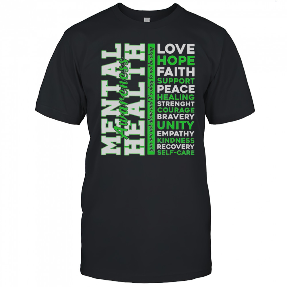 Positive Green Words Mental Health Awareness Classic T-Shirt