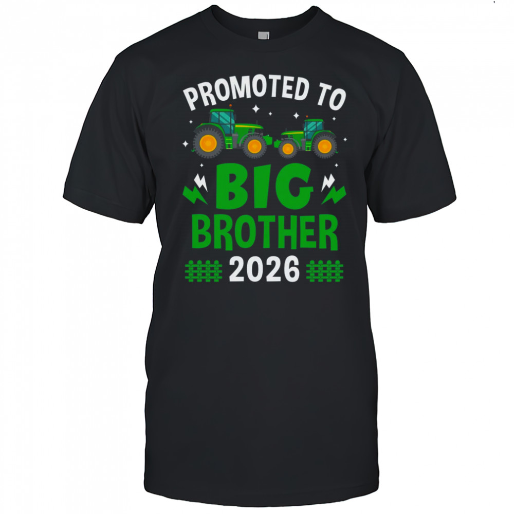 Promoted To Big Brother 2026 Farm Tractors Boys shirt