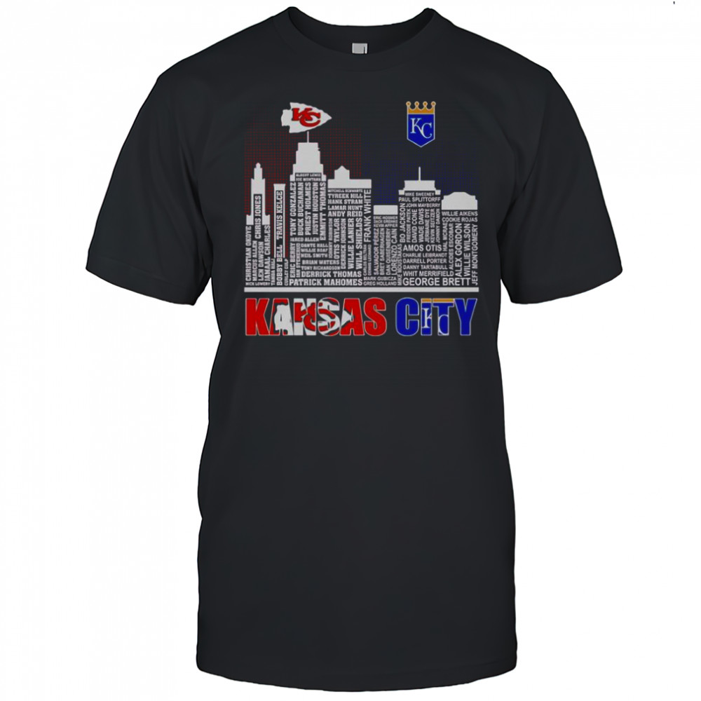 Skyline Name Kansas City Chiefs And Royals T-Shirt