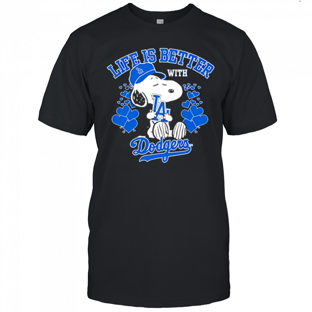 Snoopy Life is better with Dodgers shirt