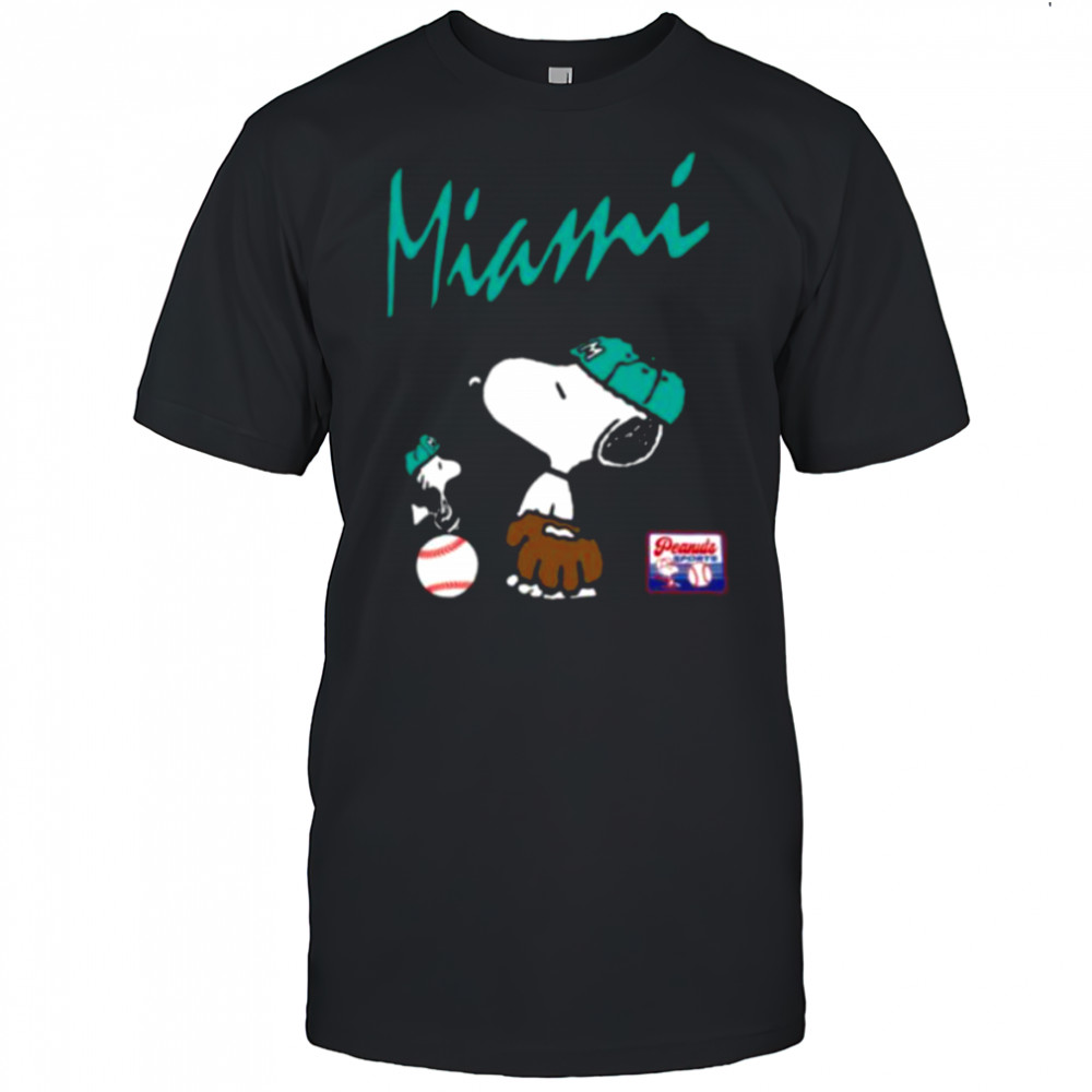 Snoopy Peanuts Ripple Junction Miami Baseball shirt