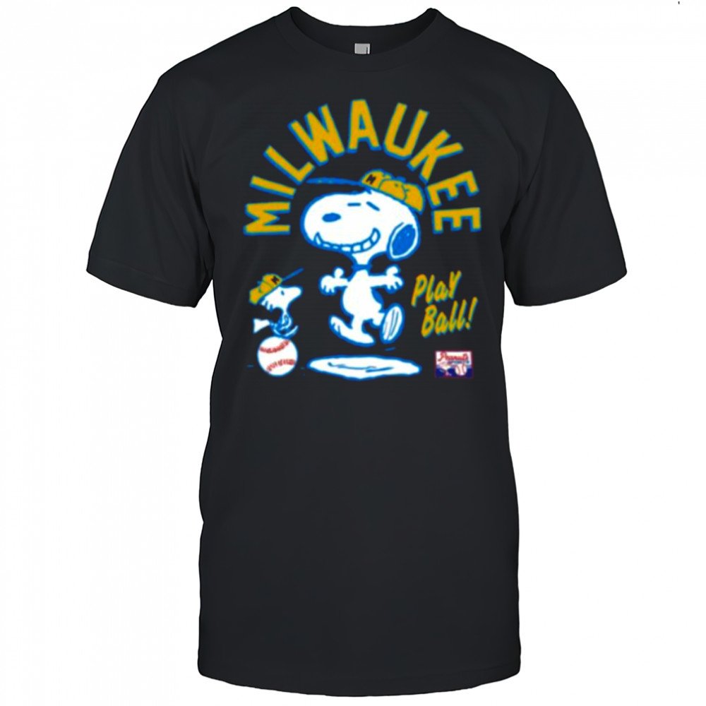 Snoopy Peanuts Ripple Junction Milwaukee Baseball shirt