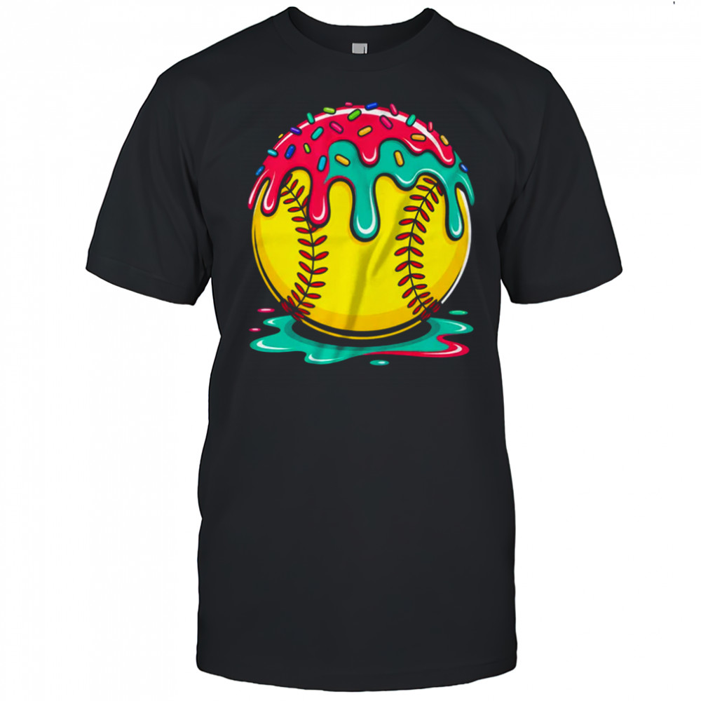 Softball Player Teen Girls Softball Drip Girls Ice Cream shirt