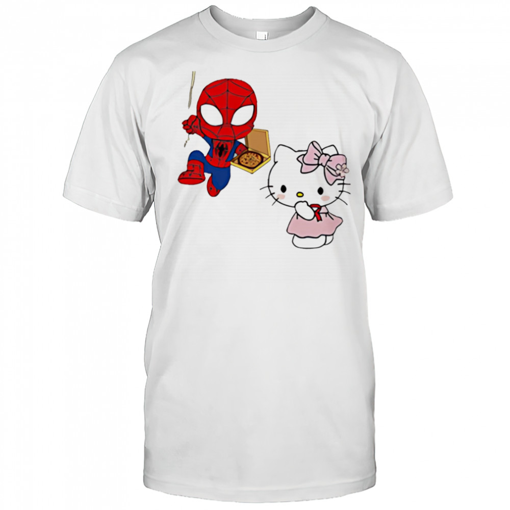 Spider Man Deliver Hello Kitty Pizza shirt