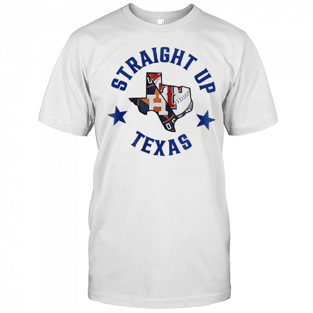 Straight up Texas Rangers and Houston Astros logo shirt