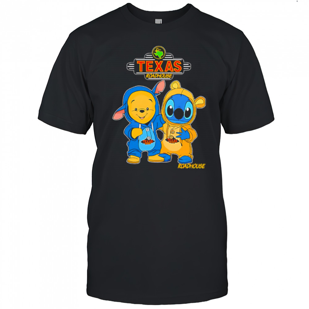 Texas roadhouse pooh and stitch friends shirt