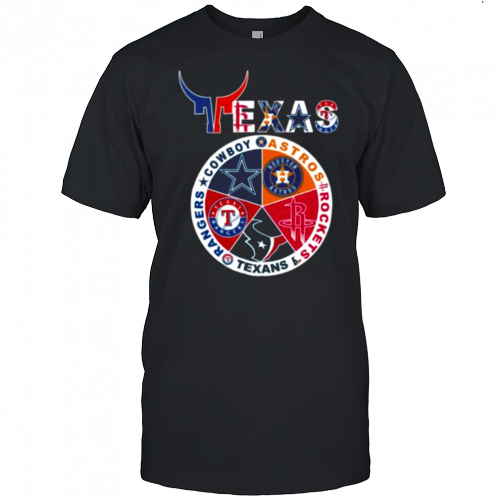 Texas Sports Teams Logo Cowboys x Astros x Rockets x Texans x Rangers Shirt