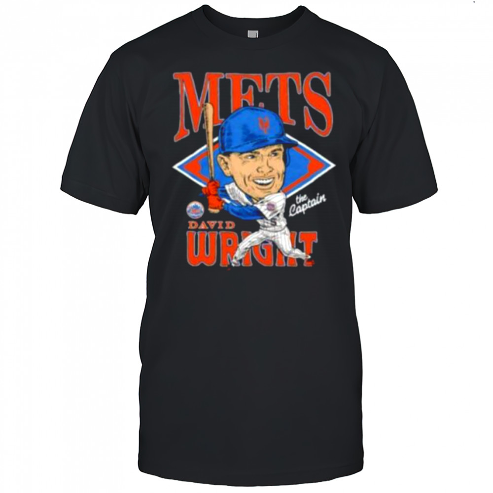 The Captain David Wright New York Mets Caricature Signature T Shirt