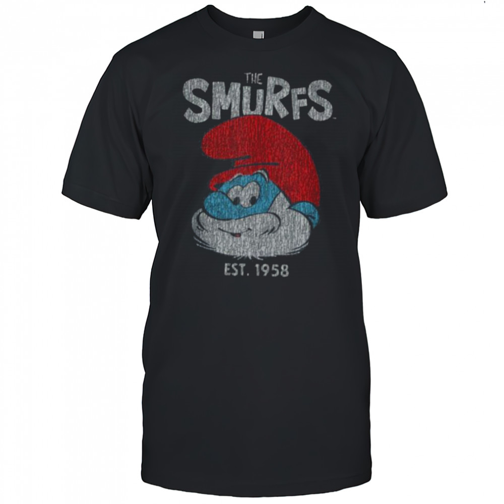 The Smurfs Vintage Papa Smurf Est. 1958 Retro Cartoon Shirt