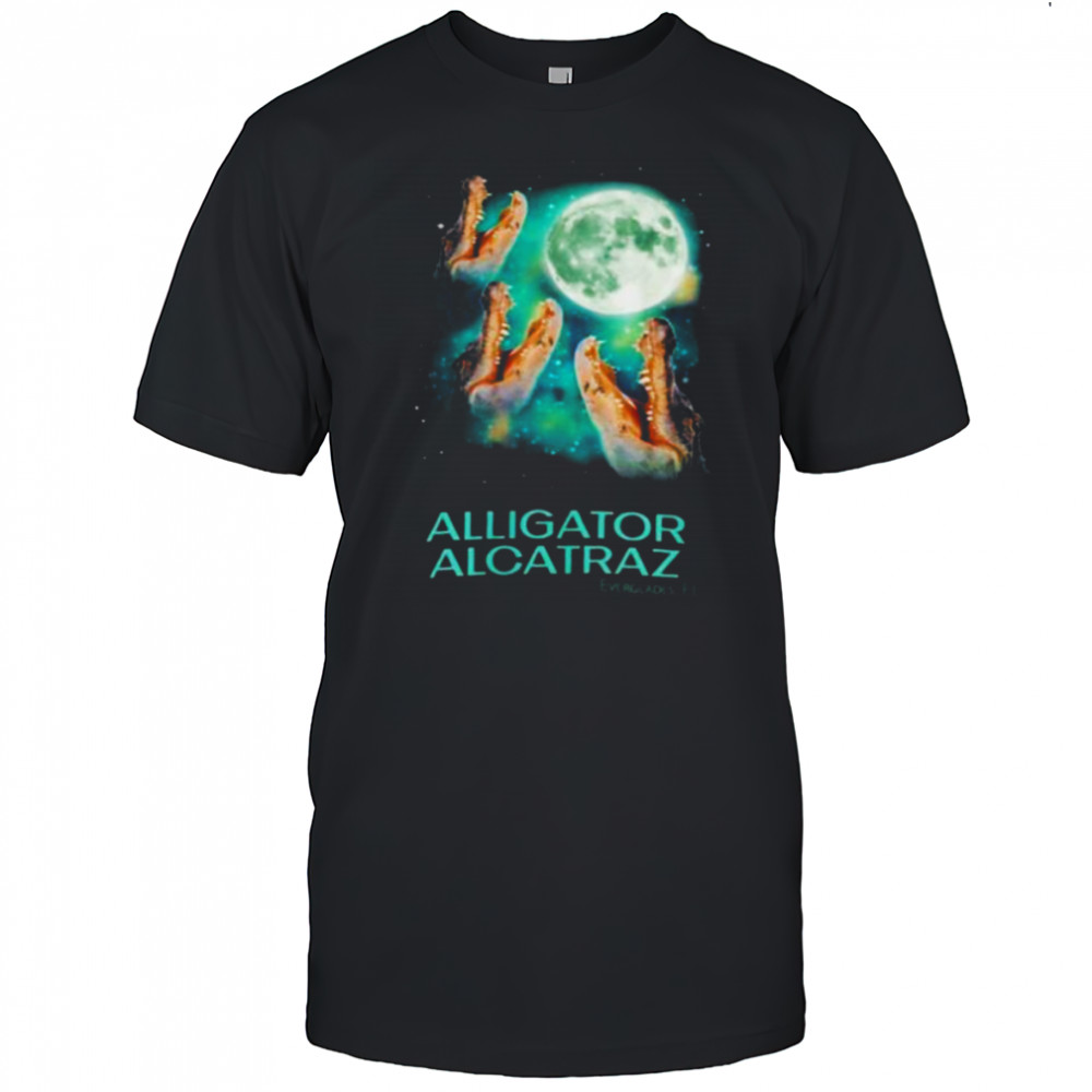 Three Alligator Alcatraz Everglades Florida under moon shirt