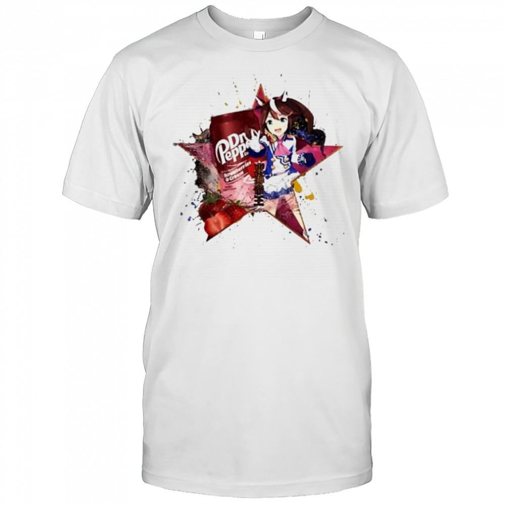 TokaI teio umamusume dr pepper strawberries cream drink anime shirt