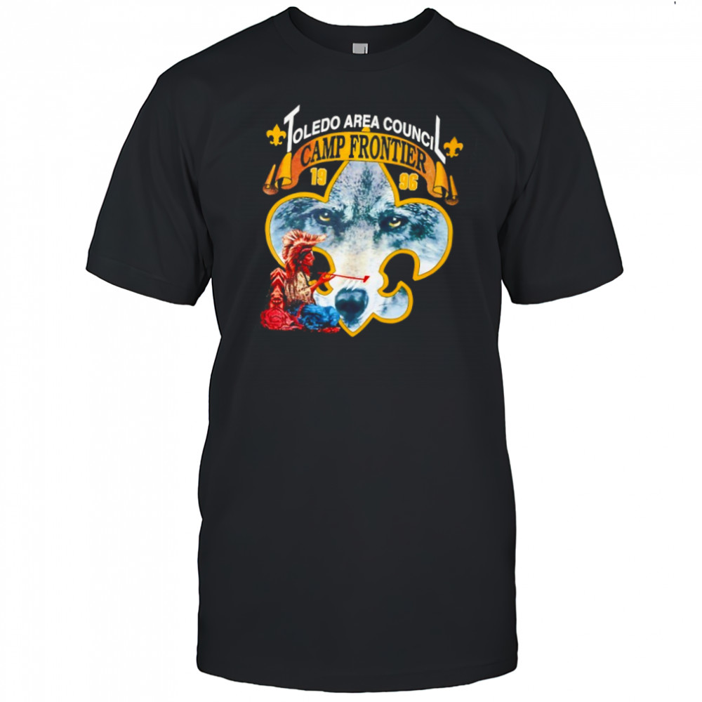 Toledo Area Council Camp Frontier Wilderness Nature Wolf Indian shirt