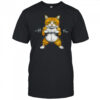 Womens Fitness Cat V Neck Shirt