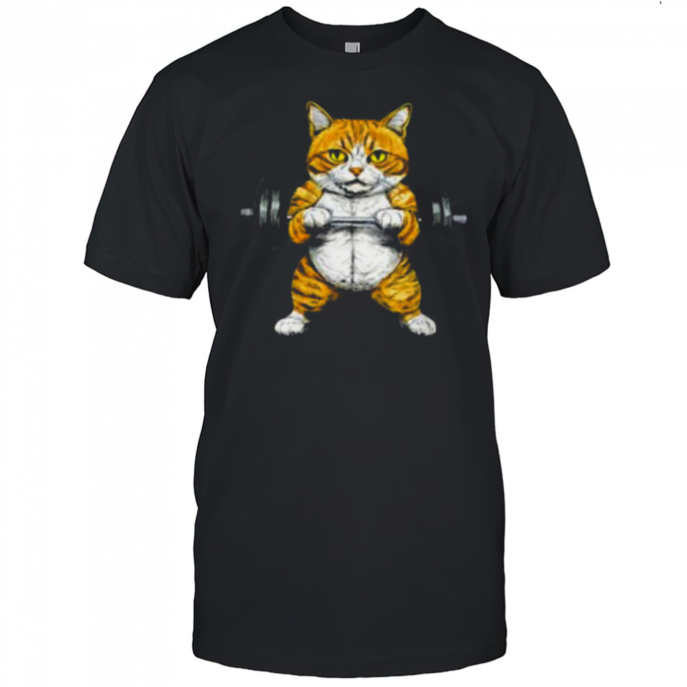 Womens Fitness Cat V Neck Shirt