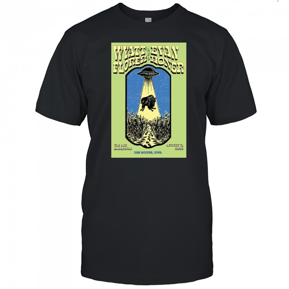 Wyatt Flores Tour Poster Aug 3 2025 Saint Charles IA Festival T-Shirt