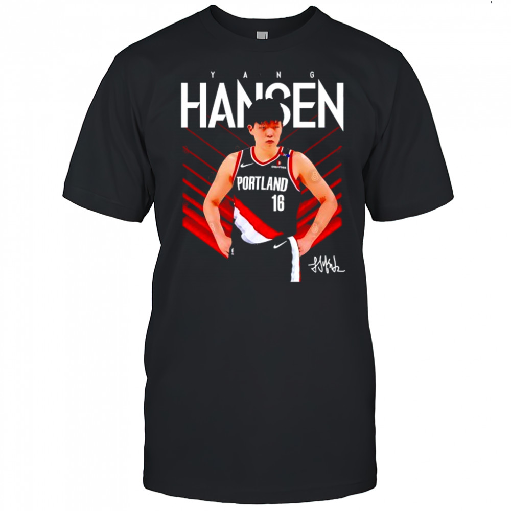 Yang Hansen Portland Trail Blazers signature shirt