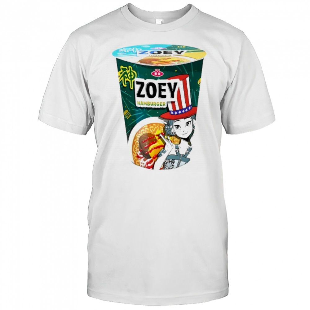 Zoey Hamburger Ramen KPop Demon Hunters shirt