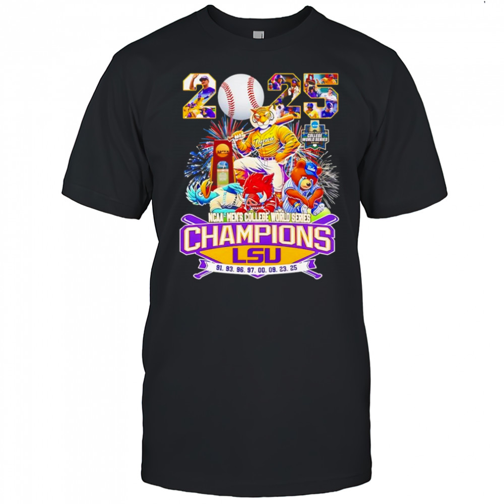 2025 NCAA Men’s College World Series Champions LSU Tigers mascot shirt