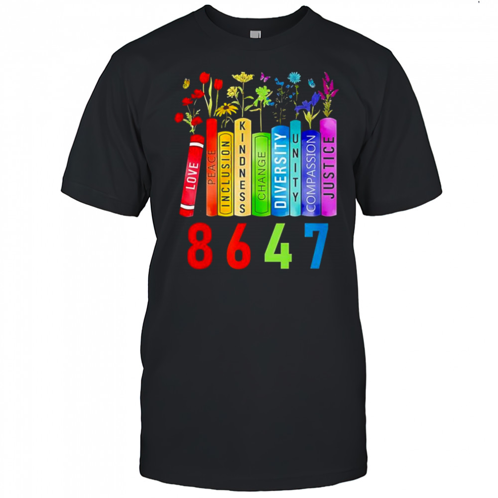 8647 Equal Rights Book Flower shirt