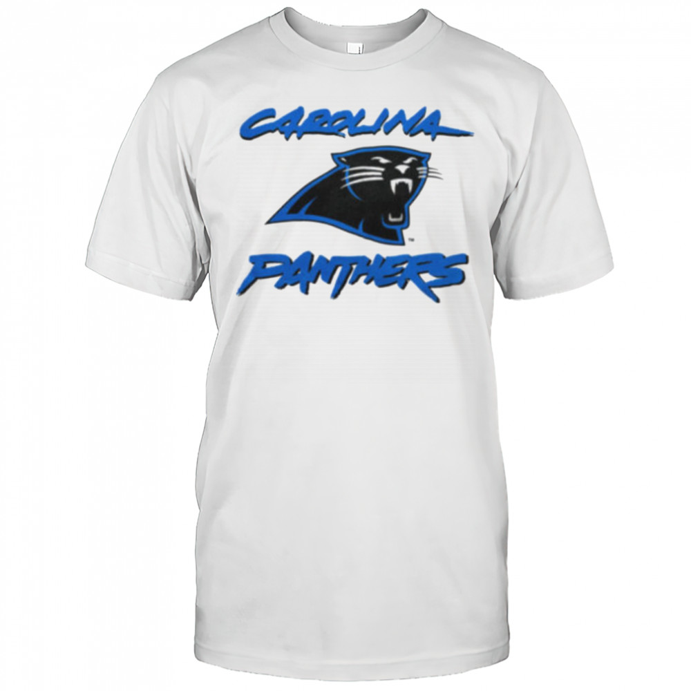 90’s Carolina Panthers Vintage White Cat Scratch Font NFL Plain Logo Shirt