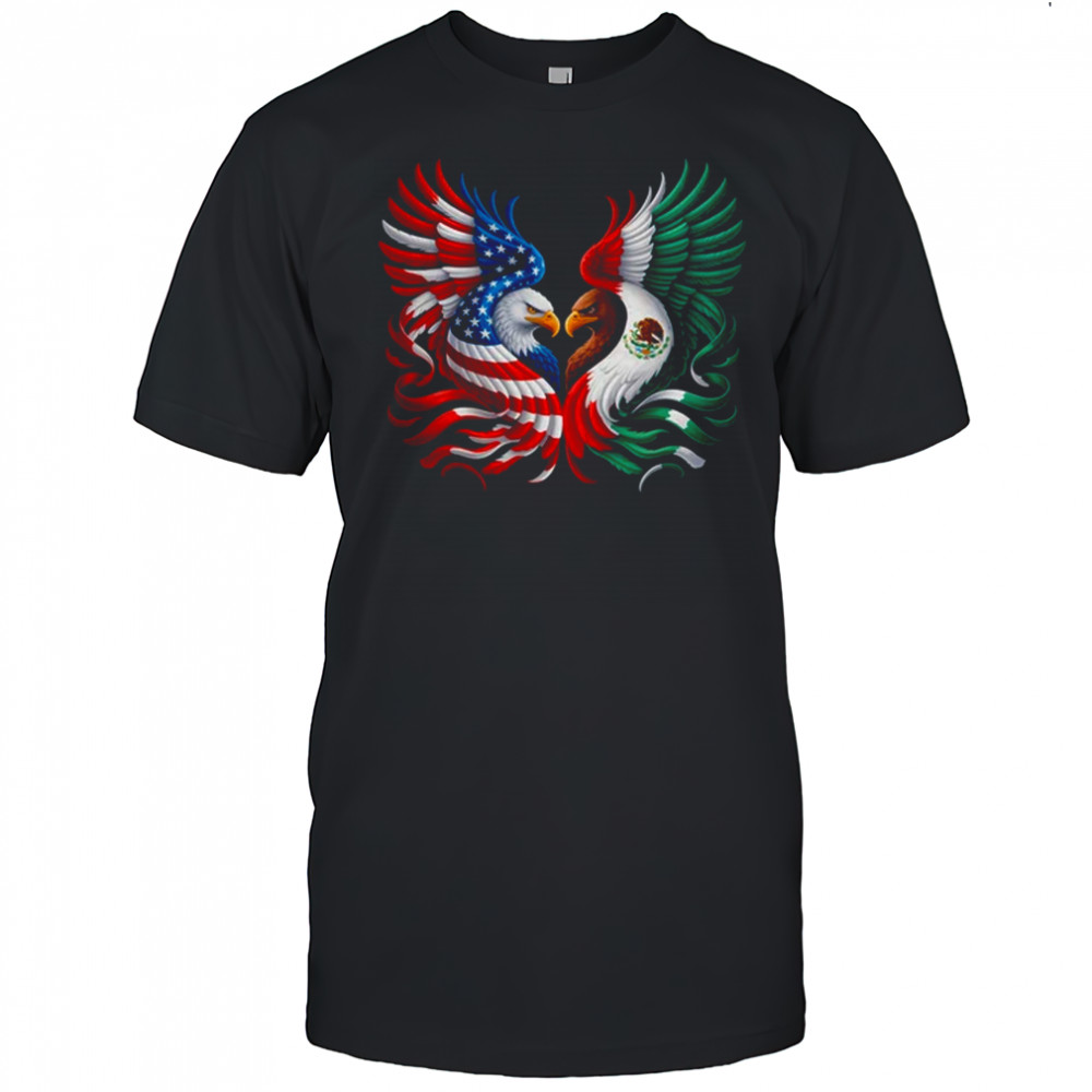 America Mexico Flag Vintage Mexican Roots American Flag shirt